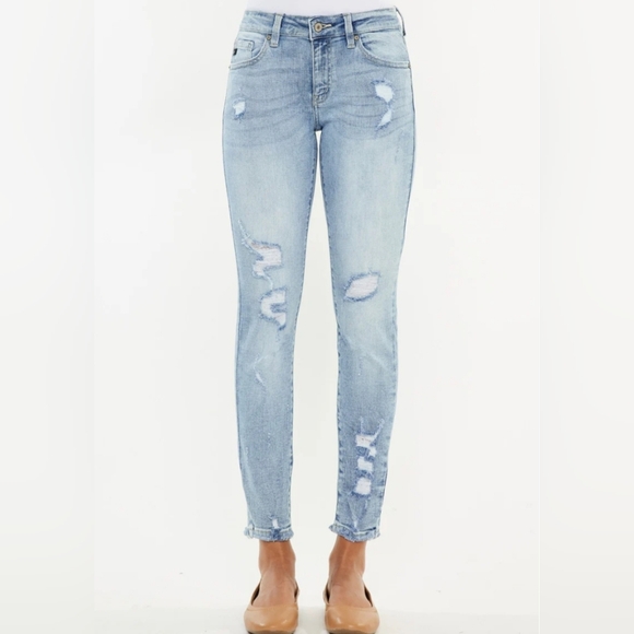 Kancan Kaleigh Mid Rise Ankle Skinny Jeans Medium Wash - Picture 15 of 15